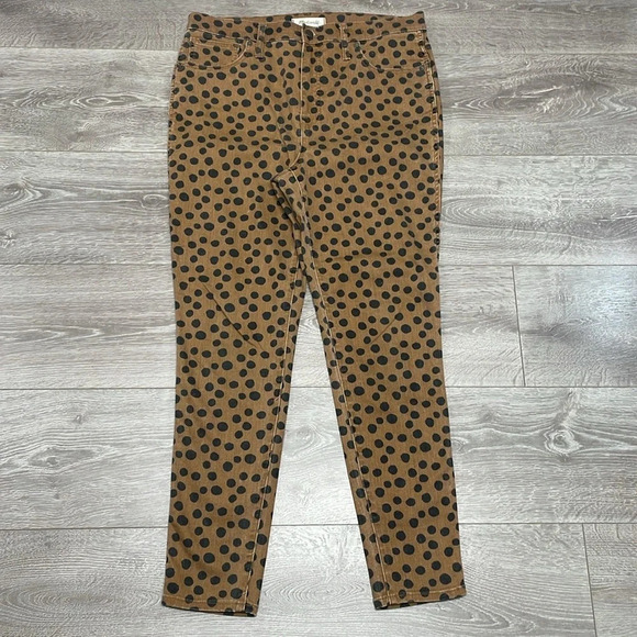 Madewell 10” High Rise Skinny Denim Jeans Dot Print 32 - Picture 7 of 15